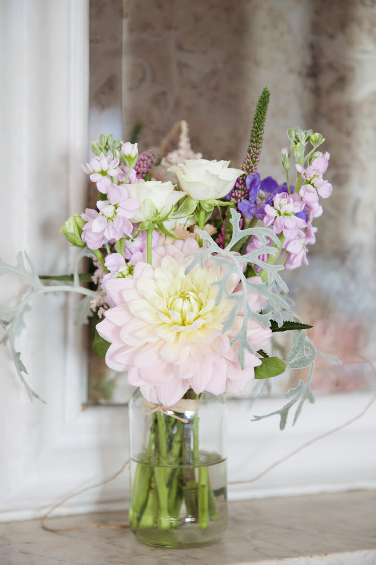 Flowers Jar Dahlia Blue Purple Rose Stocks Romantic Candy Pink Pastels Wedding http://kerryannduffy.com/