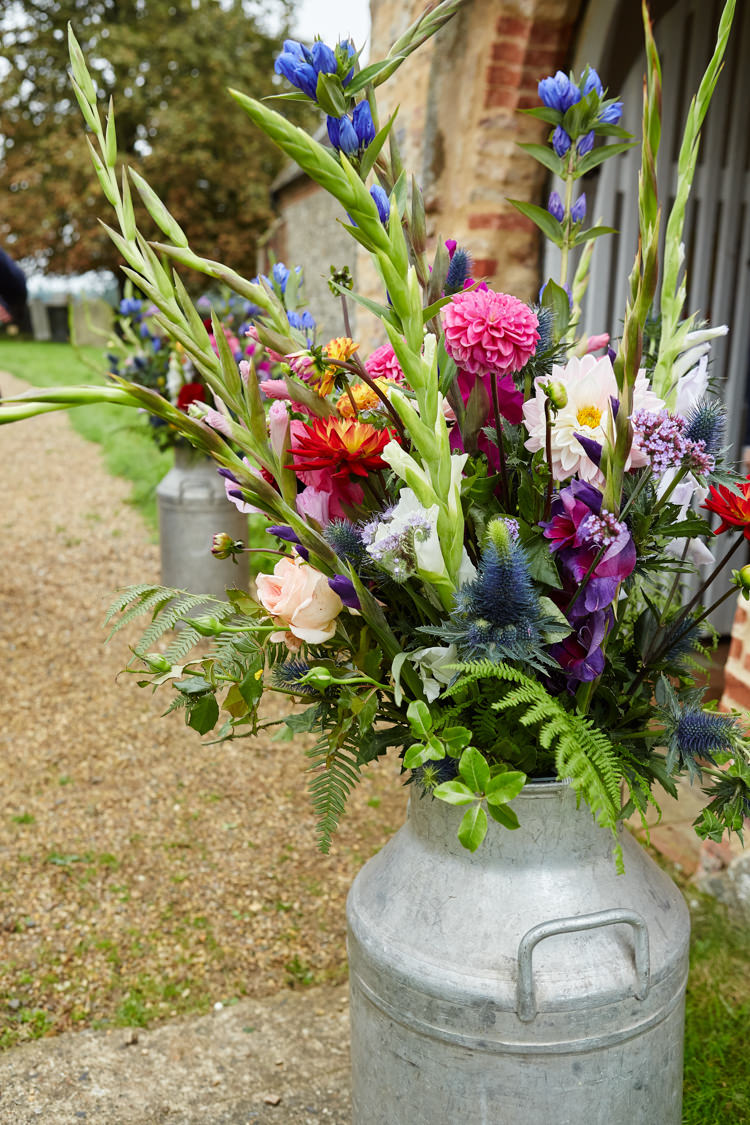 Urn Jug Flowers Church Seasonal Industrial Country Rustic Wedding https://www.fullerphotographyweddings.co.uk/