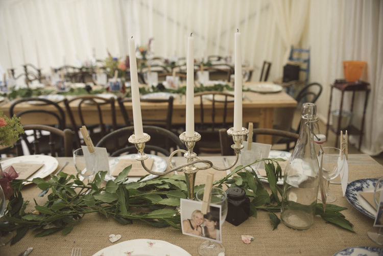 Hessian Foliage Candles Tables Marquee Quirky DIY House Party Wedding http://www.petecranston.com/