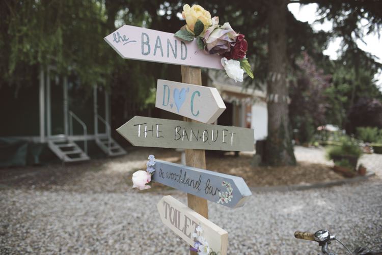 Painted Wooden Sign Post Pastel Quirky DIY House Party Wedding http://www.petecranston.com/