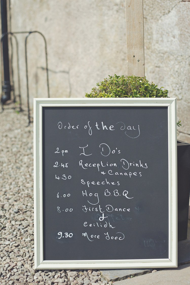 Order of The Day Sign Bohemian Country Tipi Wedding http://www.clickybox-photography.com/
