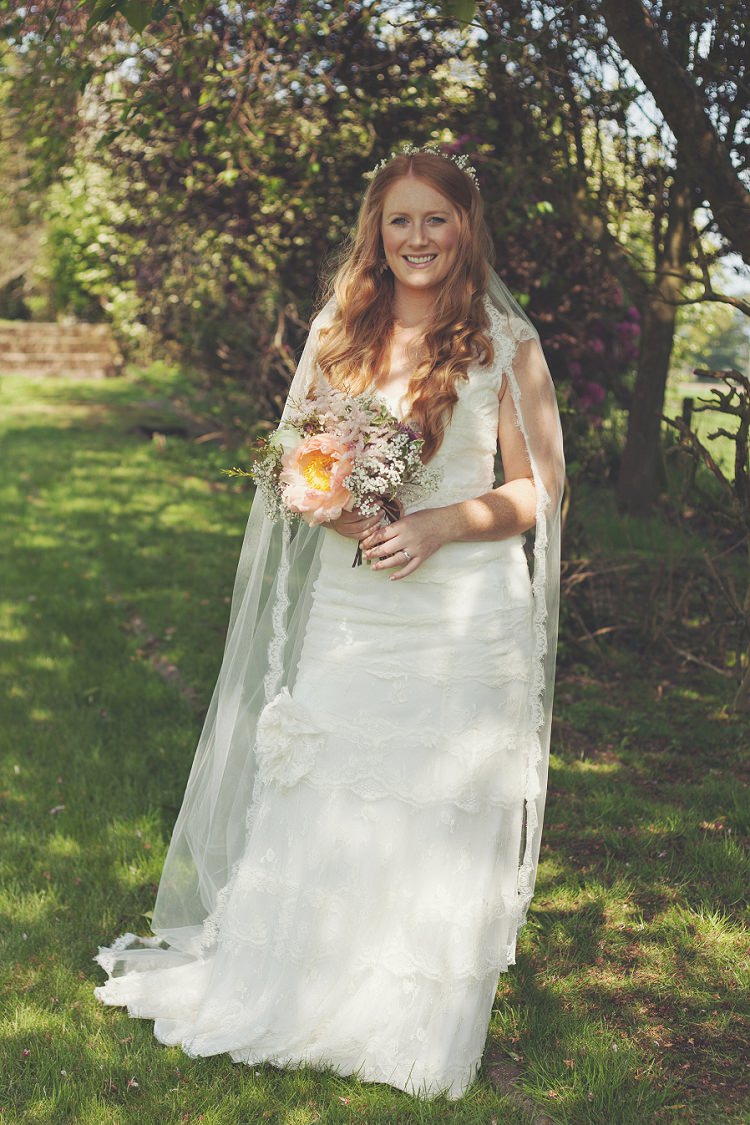 Tiered Lace Gown Dress Bride Bridal by Cymbeline Bohemian Country Tipi Wedding http://www.clickybox-photography.com/