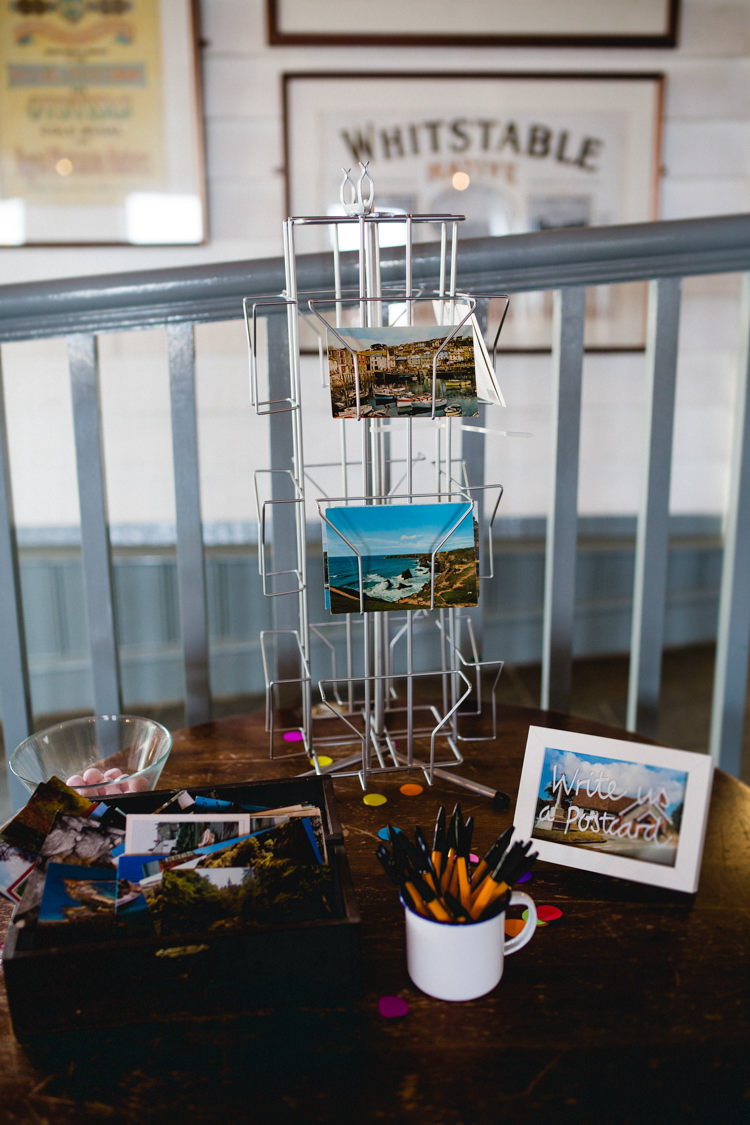 Post Cards Guest Book Stylish Eclectic Fun Seaside Wedding http://www.livvy-hukins.co.uk/