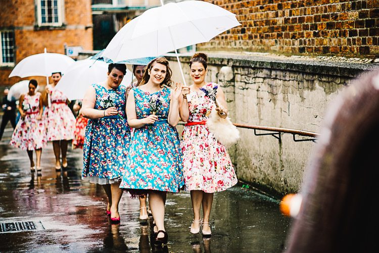 Lindy Bop Floral Bridesmaid Dresses Relaxed Quirky Sailing Club Wedding http://www.stevebridgwoodphotography.co.uk/