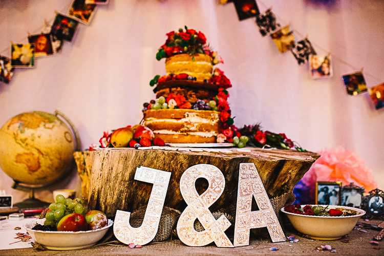 Naked Cake Sponge Letters Initials Flowers Relaxed Quirky Sailing Club Wedding http://www.stevebridgwoodphotography.co.uk/