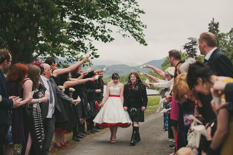 Confetti Throw Quirky Alternative Lochside Wedding http://www.maureendupreez.com/
