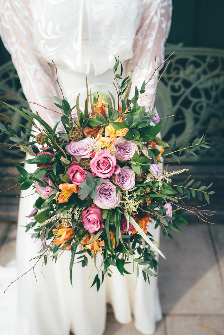 Bouquet Flowers Bride Bridal Foliage Roses Natural Festival Tipi Wedding Ideas http://www.katemccarthyphotography.co.uk/