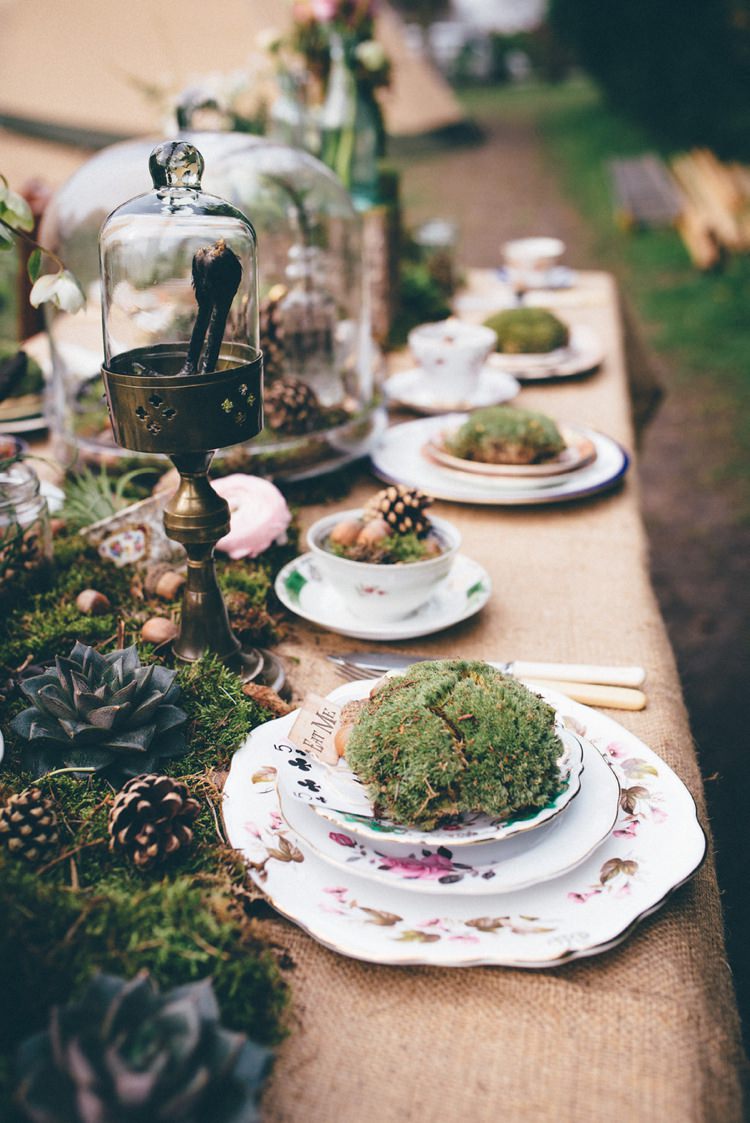 Tables Rustic Moss Decor Hessian Burlap Plates Place Setting Natural Festival Tipi Wedding Ideas http://www.katemccarthyphotography.co.uk/
