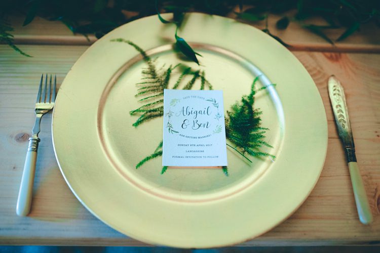 Place Setting Plate Ferns Stationery Natural Festival Tipi Wedding Ideas http://www.katemccarthyphotography.co.uk/