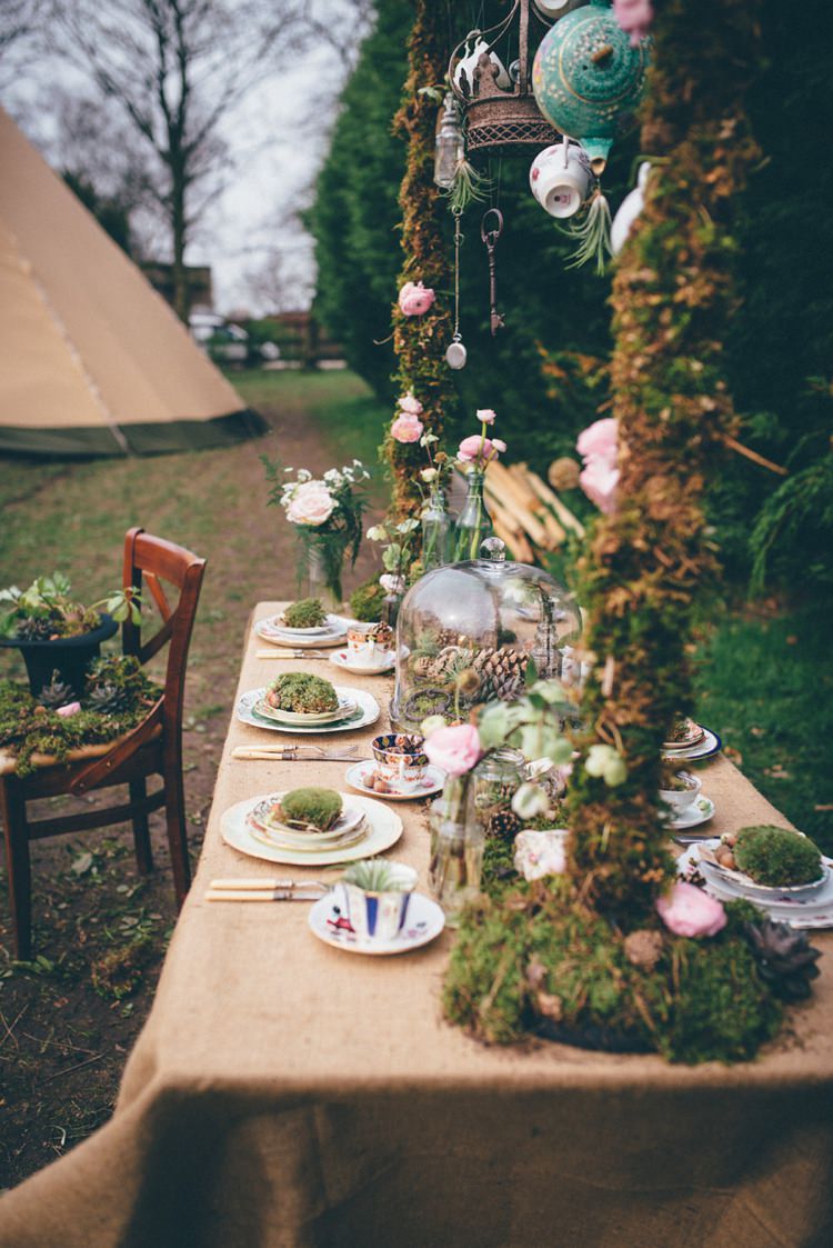 Tables Rustic Moss Decor Hessian Burlap Natural Festival Tipi Wedding Ideas http://www.katemccarthyphotography.co.uk/