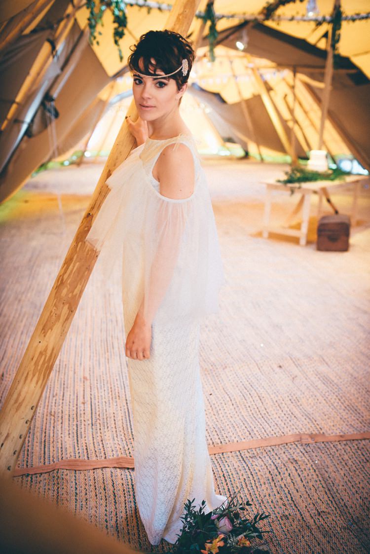 Boho Bohemian Bride Dress Gown Bridal Natural Festival Tipi Wedding Ideas http://www.katemccarthyphotography.co.uk/