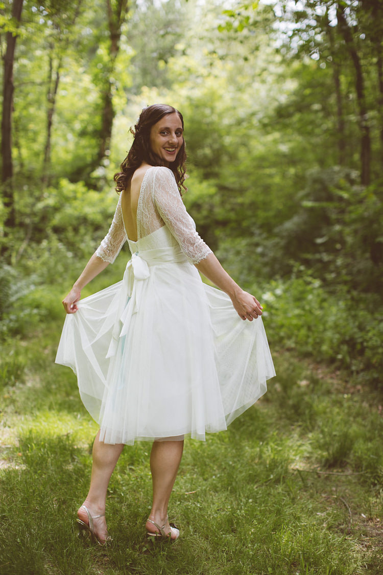 Short Dress Bride Bridal Romantic Rustic Pastel Vineyard Wedding Massachusetts http://www.wonder-bliss.com/
