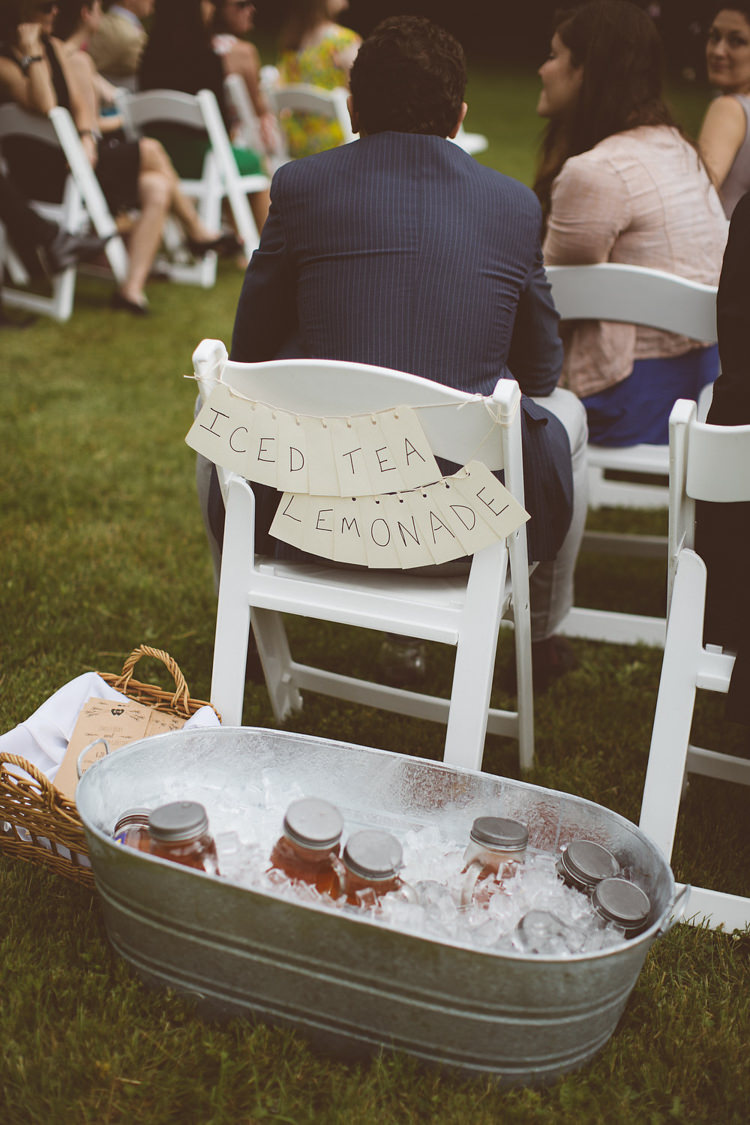 Drinks Station Ceremony Bar Bath Tub Romantic Rustic Pastel Vineyard Wedding Massachusetts http://www.wonder-bliss.com/