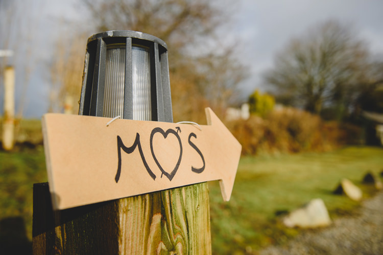 Initial Letter Sign Post Dusky Pink Lace Fairy Lights Wedding http://www.abiriley.co.uk/