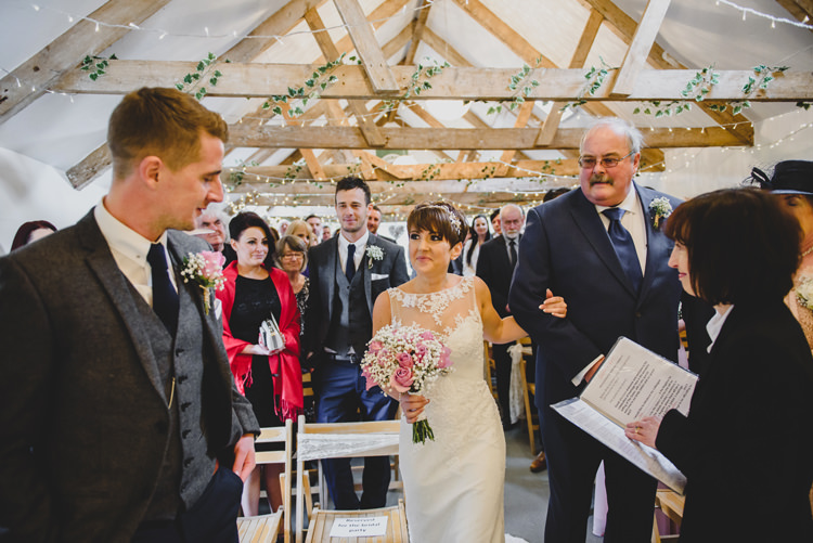 Dusky Pink Lace Fairy Lights Wedding http://www.abiriley.co.uk/