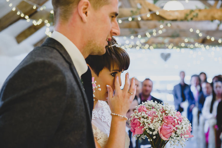 Dusky Pink Lace Fairy Lights Wedding http://www.abiriley.co.uk/