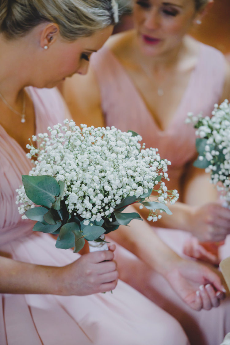Baby Breath Gyp Gypsohila Bouquets Flowers Bridesmaids Dusky Pink Lace Fairy Lights Wedding http://www.abiriley.co.uk/