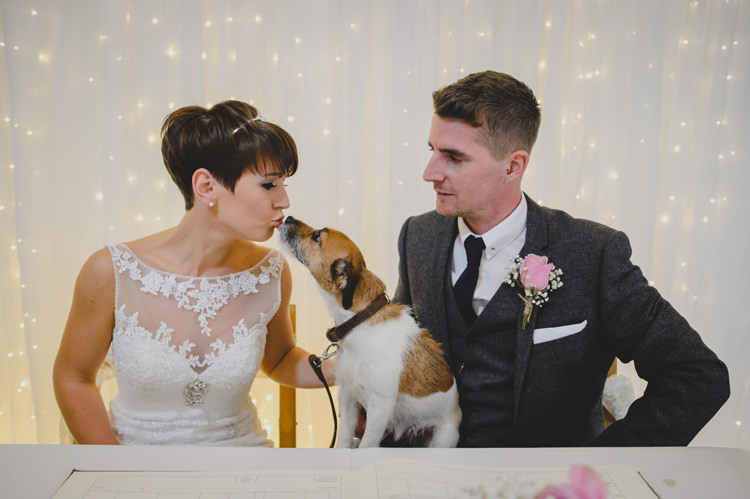 Dusky Pink Lace Fairy Lights Wedding http://www.abiriley.co.uk/