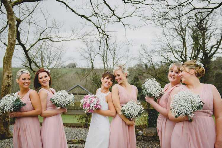Chiffon Bridesmaid Dresses Dusky Pink Lace Fairy Lights Wedding http://www.abiriley.co.uk/