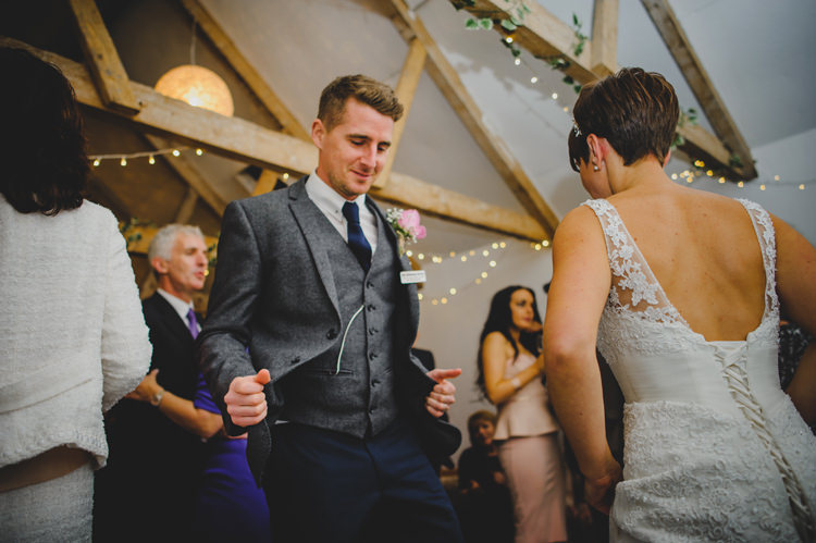 Dusky Pink Lace Fairy Lights Wedding http://www.abiriley.co.uk/