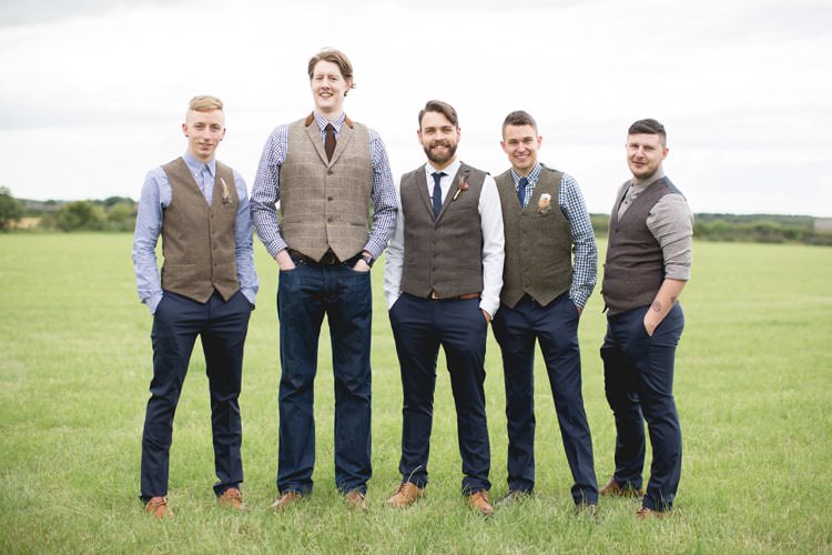 Mismatched Groom Groomsmen Waistcoats Family Farm Festival Wedding https://amylouphotography.co.uk/
