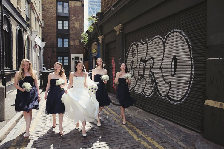 Short Black Bridesmaid Dresses East London Party Pub Wedding http://www.haywoodjonesphotography.co.uk/