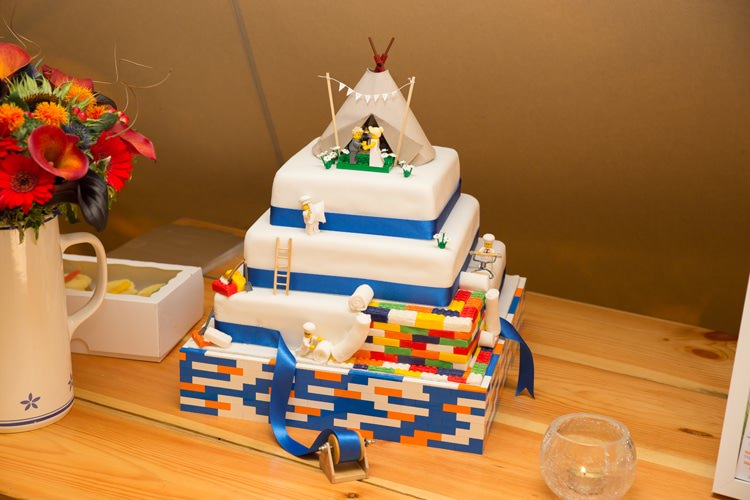Lego Cake Orange Blue Festival Fete Tipi Wedding http://www.lynseygracephotography.com/