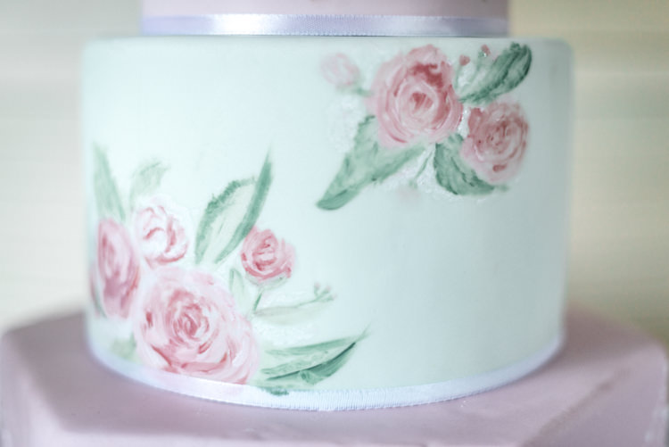 Floral Painted Cake Fun 1950s Pastel Wedding Ideas http://www.bernipalumbo.com/