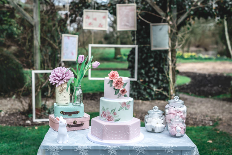 Cake Table Fun 1950s Pastel Wedding Ideas http://www.bernipalumbo.com/