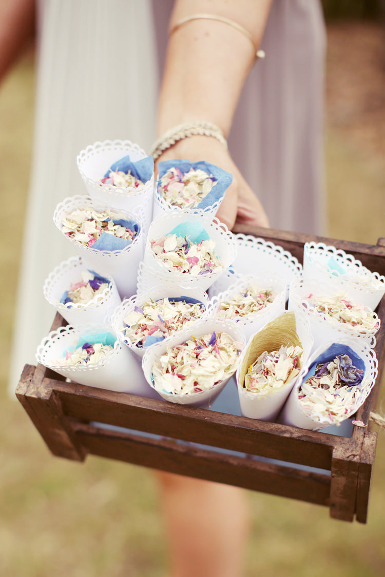 Confetti Cones Mismatched Fairground Woodland Wedding http://www.rebeccaweddingphotography.co.uk/