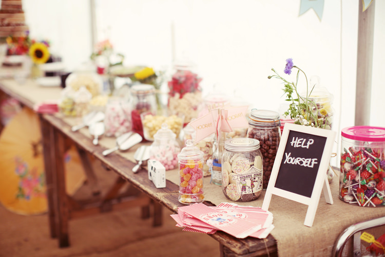 Sweet Sweetie Table Mismatched Fairground Woodland Wedding http://www.rebeccaweddingphotography.co.uk/
