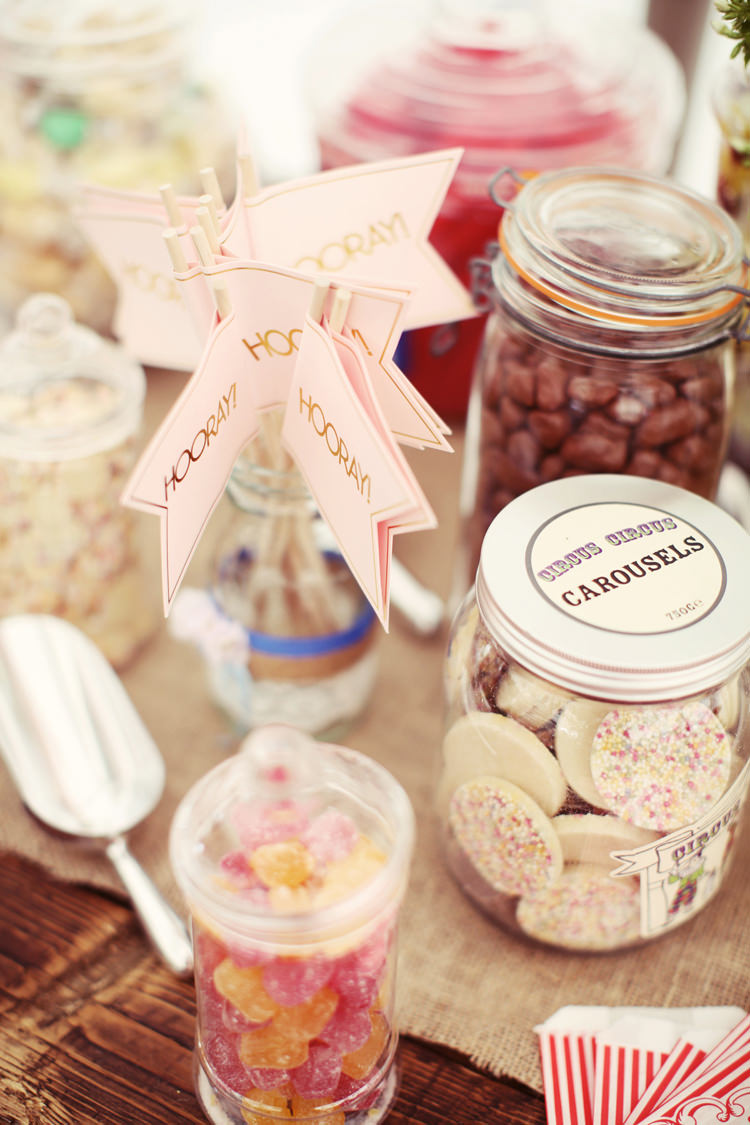 Sweets Hooray Flags Mismatched Fairground Woodland Wedding http://www.rebeccaweddingphotography.co.uk/
