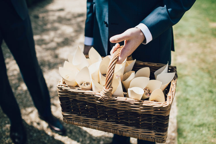 Confetti Cones Basket Summertime Pastel English Country Garden Wedding http://alipaul.com/