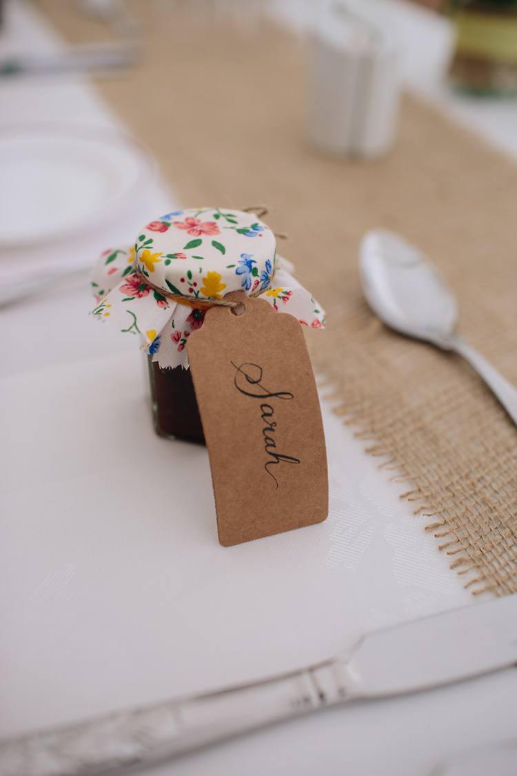 Jam Favours Luggage Tags Floral Home Made Yellow Country Garden Wedding http://kathrynedwardsphotography.com/
