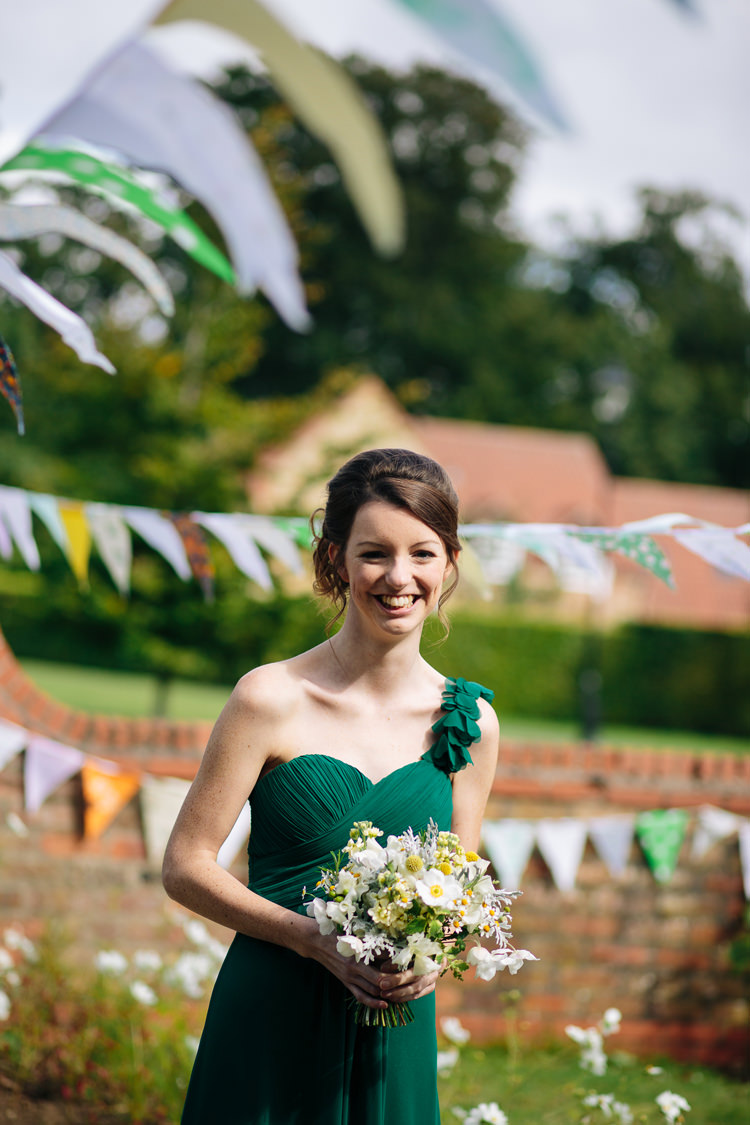 Green Bridesmaid Dress Emerald Home Made Yellow Country Garden Wedding http://kathrynedwardsphotography.com/
