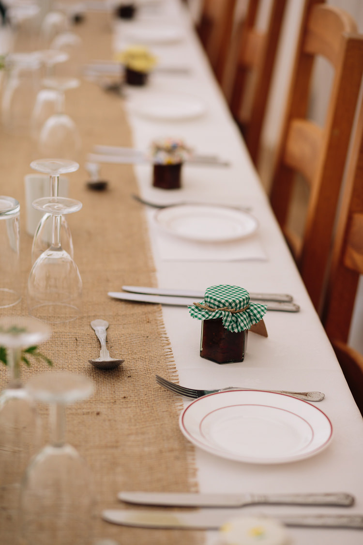 Hessian Burlap Table Runner Cloth Decor Home Made Yellow Country Garden Wedding http://kathrynedwardsphotography.com/