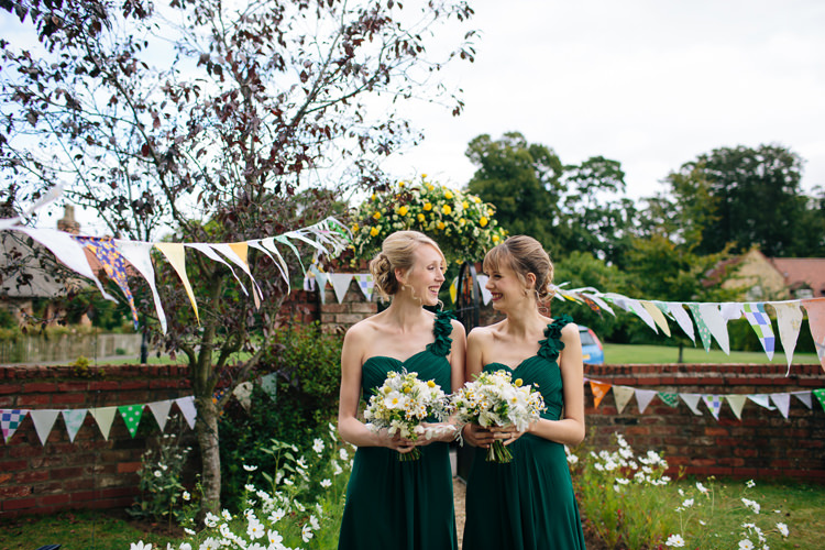 Emerald Green Bridesmaid Dresses Home Made Yellow Country Garden Wedding http://kathrynedwardsphotography.com/