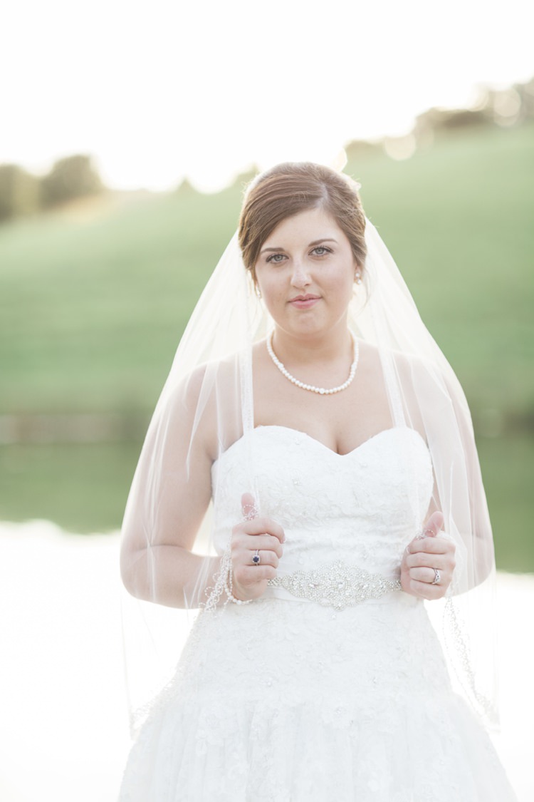Bride Lace Sweetheart Bridal Gown Embellished Belt Rustic Country Barn Wedding in Tennessee https://www.sweetlyvintage.com/ 
