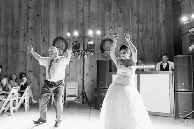 Bride Sweetheart Lace Bridal Gown Father Dance Rustic Country Barn Wedding in Tennessee https://www.sweetlyvintage.com/