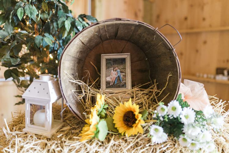 Sunflower Hay Decor Candle Rustic Country Barn Wedding in Tennessee https://www.sweetlyvintage.com/