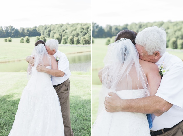 Bride Lace Bridal Gown Father Rustic Country Barn Wedding in Tennessee https://www.sweetlyvintage.com/