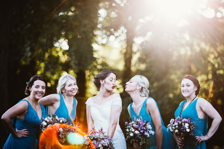 Bridesmaids Dresses Flowers Bouquet Bride Bridal Festival Barn Teal Wedding http://www.faircloughphotography.co.uk/