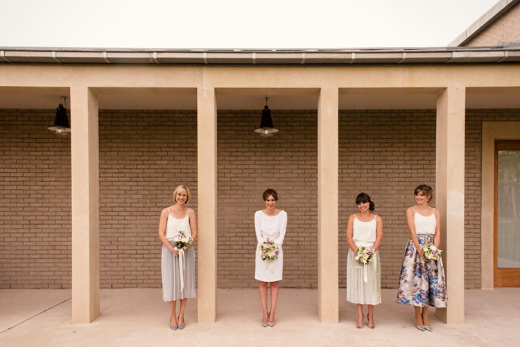 Bridesmaids Skirts Tops Style Dress Modern Quirky Country Art Gallery Wedding http://www.babbphoto.com/