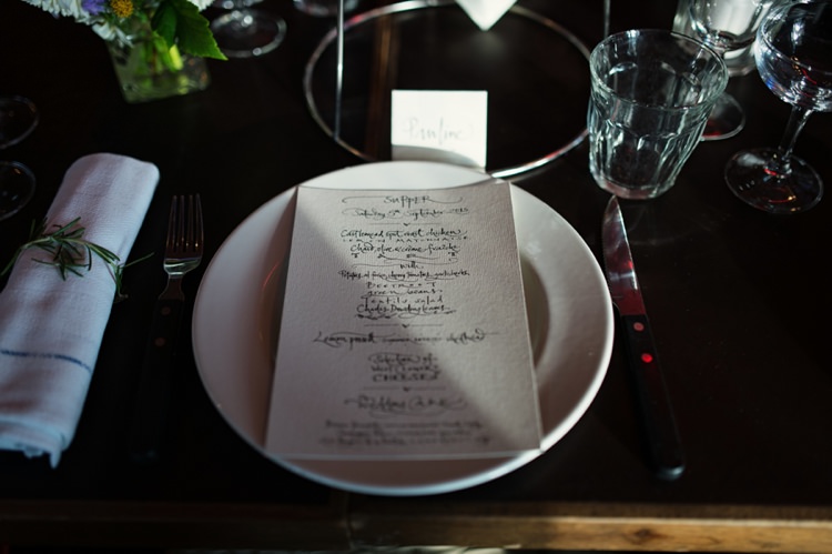Calligraphy Place Setting Menu Stationery Modern Quirky Country Art Gallery Wedding http://www.babbphoto.com/