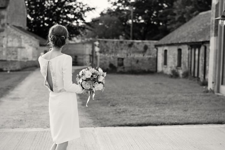 Short Chic Dress Gown Bride Bridal Modern Quirky Country Art Gallery Wedding http://www.babbphoto.com/