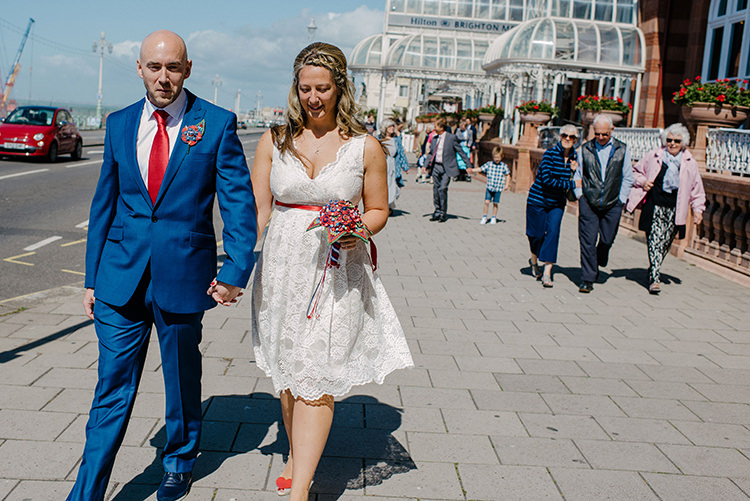 Intimate Red Seaside Brighton Wedding http://www.jmcsweeneyphotography.co.uk/