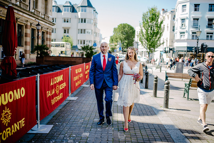 Intimate Red Seaside Brighton Wedding http://www.jmcsweeneyphotography.co.uk/