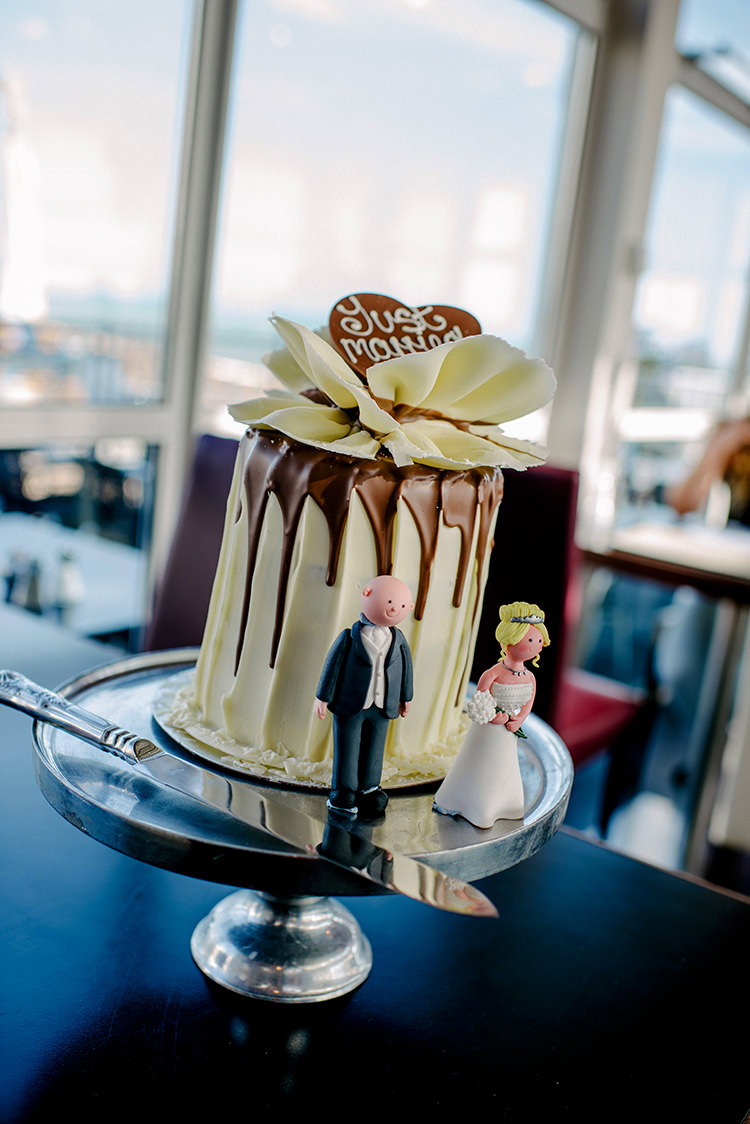 Chocolate Drip Cake Intimate Red Seaside Brighton Wedding http://www.jmcsweeneyphotography.co.uk/
