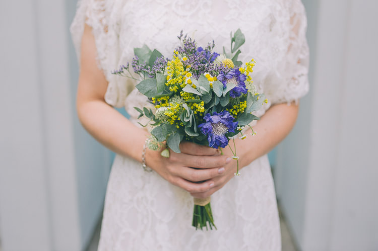 Natural Wild Bouquet Flowers Brde BRidal Yellow Purple Colourful Low Key London Wedding http://www.remaininlightphotography.com/
