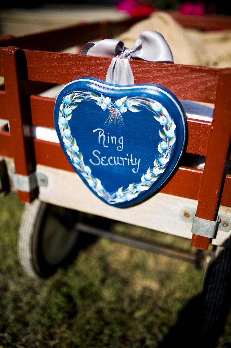 Ring Security Sign Wooden Wagon Rustic Decor Country Farm Barn Wedding Ohio http://www.caseyclarkphotography.net/